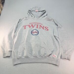 Minnesota Twins Stitches MLB Baseball Club Hoodie Sweatshirt Gray‎ Large